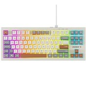 Resim Everest KB-98 SILENT TKL Gri-Gri Mavi-Kahve Rainbow Türkçe Q Membrane Klavye 
