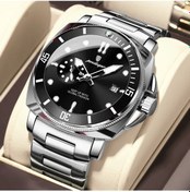 Resim Fochsia Poedagar Işkolik Erkek Kol Saati Şık Su Geçirmez Çelik Kasa Quartz Analog Gümüş Siyah Diğer 