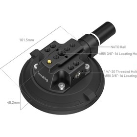 Resim SmallRig 4122B 4'' Vakumlu Kamera Montaj Desteği Araç Çekim Vantuzu 