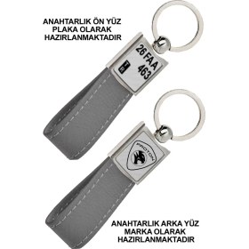 Resim Promosyon Denizi Ön Yüz Proton Logolu Arka Yüz Plakanıza Özel Gri Anahtarlık 