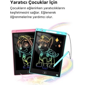 Resim Premium LCD Ekranlı Kalemli Dijital Çizim Tableti Yazı Tahtası Boyama Resim Akıllı Tablet 12 Inc 