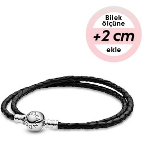 Resim Pandora Moments Çift Katlı Deri Bileklik 