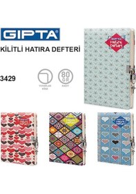 Resim Gıpta 14X20 120 Sayfa Kilitli Hatıra Defteri 