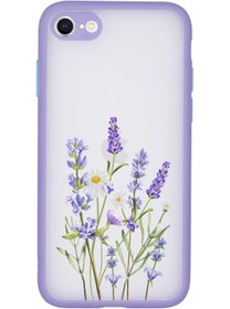 Resim mooodcase Iphone Se 2020 Kamera Lens Korumalı Lavender Desenli Uyumlu Telefon Kılıfı 