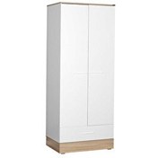 Resim Adore Mobilya Base Genç Odası 2 Kapılı Tek Çekmeceli İtalyan Meşe Beyaz Gardırop 
