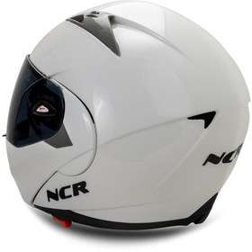 Resim Ncr Çene Açılır Beyaz Siyah Vizörlü Motosiklet Kaskı Beyaz 