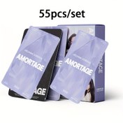 Resim 55 parça/takım, Kpop JISOO mini albümü AMORTAGE yüksek çözünürlüklü poster LOMO kartı, çift taraflı yüksek çözünürlüklü kopya, mor doğum günü hediyesi 