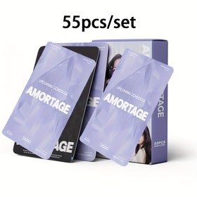 Resim 55 parça/takım, Kpop JISOO mini albümü AMORTAGE yüksek çözünürlüklü poster LOMO kartı, çift taraflı yüksek çözünürlüklü kopya, mor doğum günü hediyesi 