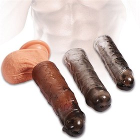 Resim 3 lü Penis Kılıfı Set Ucu Dolgulu Uzatmalı Prezervatif Dildo Penis 