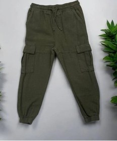 Resim Jack Lions Erkek Çocuk Bel Paça Laslikli Keten Kargo Pantolon-14562 Haki 