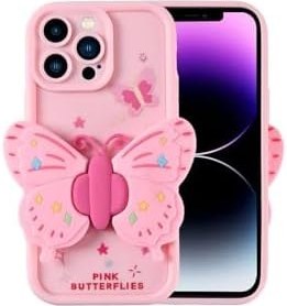 Resim PSR aksesuar (p679) Pembe Açık Kılıf Kamera Korumalı Figür Tasarımlı Zore Kapya Kapak-Pembe Açık iPhone 14 Pro Max ile uyumlu 
