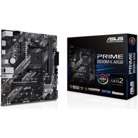 Resim Asus Prıme B550m-k Argb Ddr4 5100mhz 1xhdmı 1xdp 2xm.2 Usb 3.2 Matx Am4 Amd Am4 5000/4000 G/3000 Serisi İle Uyumlu 