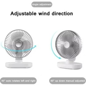 Resim GUNKES Mini Masaüstü Fan USB Şarjlı 4 Kademeli Kişisel Otomatik Salınımlı Taşınabilir Soğutucu Vantilatör 