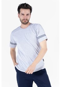 Resim T 2830 Bisiklet Yaka Reflektörlü T-shirt Gri Melanj 