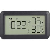 Resim Goldenqian Termometre Higrometre Iç Mekan, Çalar Saatli, Lcd Dijital Sltyuk Siyah 