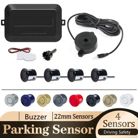 Resim HIPPCRON 4-Sensor Parkaj Kiti Buzzer Göstergesi ile - Ultrasonik Mesafe Algılama, 22mm Sensörler 8 Renk, Kolay Kurulum, Matkap Testere Dahil, Sürüş Güvenliği için Arka Park Yardımı, Kolay Kurulum Kiti | Renkli Sensör Dizisi | Ultrasonik Teknoloji 