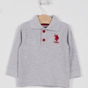 Resim U.S. Polo Assn. U.s. Polo Assn Lisanslı Classic Grimelanj Erkek Bebek Uzun Kol Yakalı Sweatshirt 