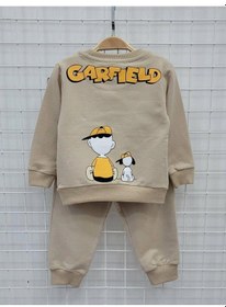 Resim Garfield Baskılı Eşofman Takımı Kahverengi 