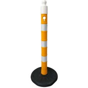 Resim İleri Trafik Dubalı Uyarı Dikmesi 80 X 1100 Mm Reflektifli 