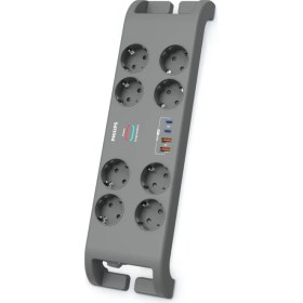 Resim Philips SPN8180GA Akım Korumalı Priz 8'li + 2x Usb-A 18W + 2x Usb-C 20W - 2m Kablo - Siyah 