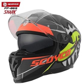Resim Scoyco 869 Shark Full Face Ece Onaylı Vizörlü Motosiklet Kaskı 