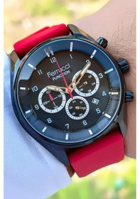 Resim Ferrucci Erkek Kol Saati Takvimli Silikon Kordon 3 Atm Suya Dayanıklı Bileklik Kırmızı 