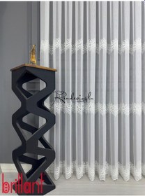 Resim Tül Perde Brillant Marka Bambu Zemin Albert Desen Ekru 