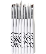 Resim Kads 8 Adet Tırnak Sanat Fırça Seti Tırnak Boyama Çizim Astar Fırçası Uv Jel Oluşturucu Fırça Fransız Çivileri İçin 