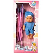 Resim Baston Pusetli Bebek Mavi Tulumlu 