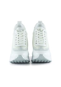 Resim Erkan Saçmacı Tatyana Plus Beyaz Rugan Taşlı Bağcıklı Gizli Dolgu Topuklu Günlük Ayakkabı Beyaz 