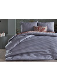 Resim Saten Artline Nevresim Takımı Çift King Size - Gri 