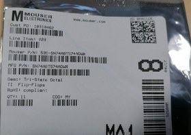 Resim 11 Adet SN74ABT574ADWR Flip Flop 1 Element D-Type 8 Bit Positive Edge 20-SOIC (0.295, 7.50mm Width) 