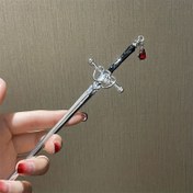 Resim Vintage Bohem Tarzı Metal Saç Tokası, Kadınlar için Bıçak Şeklinde Chignon Çubuğu - Alaşım, Renk Blok Tasarımı 