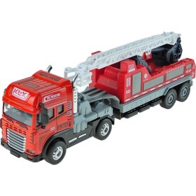 Resim Oyuncak Itfaiye Tırı Metal Tır 25 cm Kurtarma Tırı Sürtmeli 