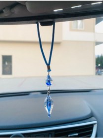 Resim Şeffaf Damla Araba Süsü, Cam Araba Nazarlık, Şeffaf Cam Aksesuar 