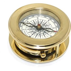 Resim Ahşap Kutulu Pirinç Mercekli Pusula 16040 