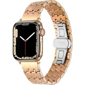 Resim 42MM Uyumlu Metal Kordon, Rose Gold, Çok Renkli, Apple Watch Için Şık Tasarım 
