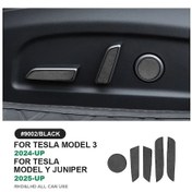 Resim Honeybeeshop For Tesla Model 3 2024 2025 Kürk Koltuk Ayar Düğmesi Stickerı Büyük Kırmızı Yama 5 Adet Araba İç Aksesuar Dekorasyon 