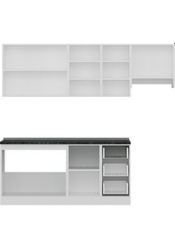 Resim Minar 235 Cm Mutfak Dolabı Beyaz Antrasit 235-A7 Beyaz 