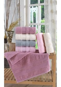 Resim Zeynep Tekstil Stars Pamuklu El ve Yüz Havlu Seti 6'lı 50 x 90 CM Çok Renkli 