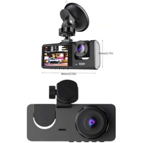 Resim Csmtex 6 Yol Kayıt Araç Kamerası Hd Dvr 3 Kameralı 2.0in Ekranlı Ön İç Arka 