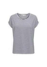 Resim Only Kadın Bisiklet Yaka Kısa Kollu Çizgili Siyah T-shirt - 15206243 