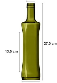 Resim 500 ml Yeşil Geolive Kilitli Kapaklı Ve Kapüşonlu 500 Cc Kavisli Cam Şişe 12 Adet 