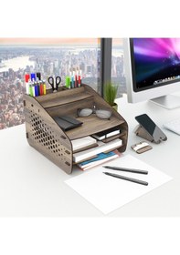 Resim Design Otto Fx Medium Hexa - 6 Renk Evrak Rafı Masaüstü Organizer Ceviz 