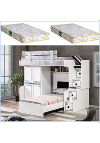 Resim Setaymobilya Ranza, Çizgi Ranza Karyola 2 Kapaklı Dolap + 2 Adet Comfort Yatak 