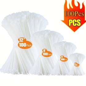 Resim 100 adet Kendinden Kilitleyen Plastik Fermuar Bağları - Çeşitli Boyutlar (10.16cm, 15.24cm, 20.32cm, 30.48cm) Kablolama, Ev ve Ofis Düzenleme, Çit Grilieri, Kapalı Kullanım, Kablolama Düzenleme | Şık Plastik Bağlar | Dayanıklı Plastik Bağlar, Kablolama Araçları 