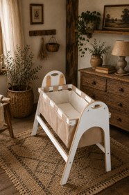 Resim BABYSWING Sallanır Anne Yanı Beşik | 0-1 Yaş | %100 BEYAZ MDF 