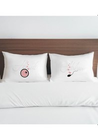 Resim Bk Gift Kişiye Özel Sevgili Tasarımlı Pamuklu 2 Li Yastık Kılıfı Seti-4 50x70cm , Sevgiliye , Ev si, Tasarım Ev Tekstili 
