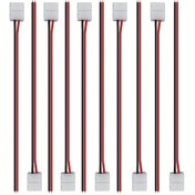 Resim 10 adet 2-Pin LED Şerit Bağlantı Elemanları Kırmızı Tel ile - Sızdırmaz, Basınçlı Tasarım 8mm Genişlikte 3528/2835 Esnek LED Işık Şeritleri için - Ev, Araba ve Moda Aydınlatma Aksesuarları için İdeal, LED Şerit Aksesuarları | Şık Bağlantı Elemanları | Plastik Bağlantı Elemanları 