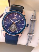 Resim Reward İtalyan Bileklik Hediyeli Deri Kordon Otomatik Mekanizma 5 Atm Erkek Kol Saati W.145529.3 Rose Gold 